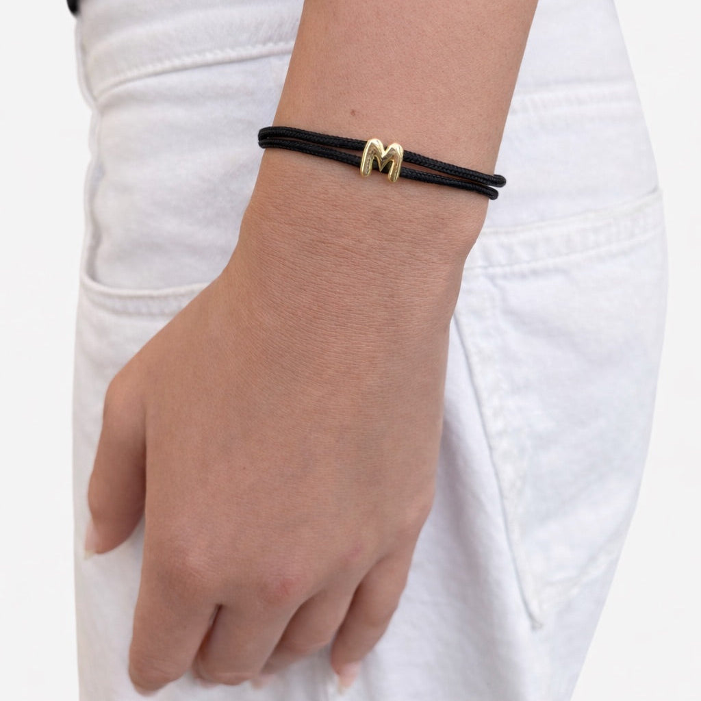 Tiny Letter Cord Bracelet