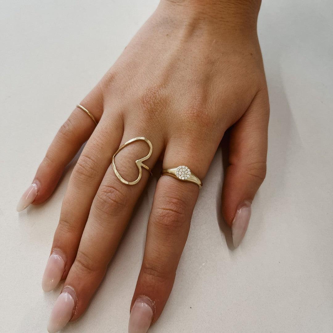 Diamond Signet Ring - Nashelle