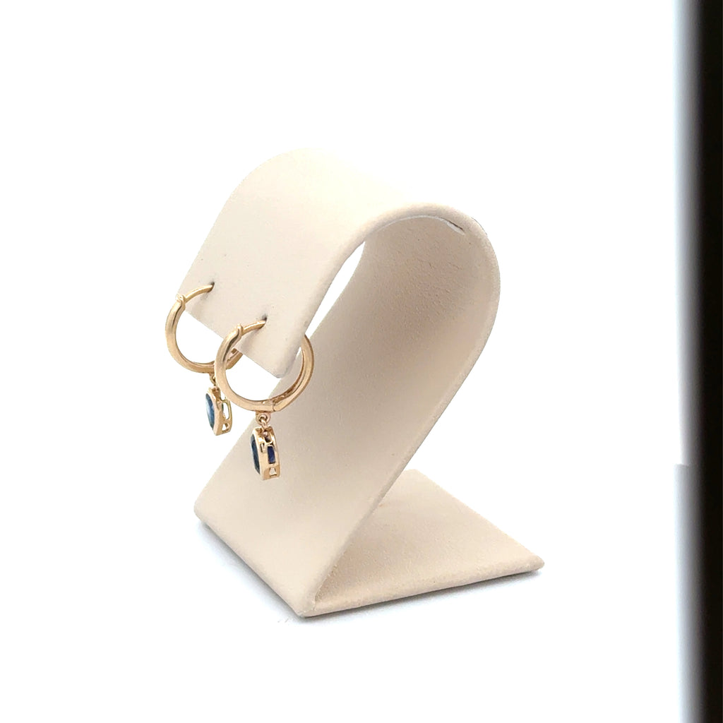 Teardrop BlueTopaz Huggie