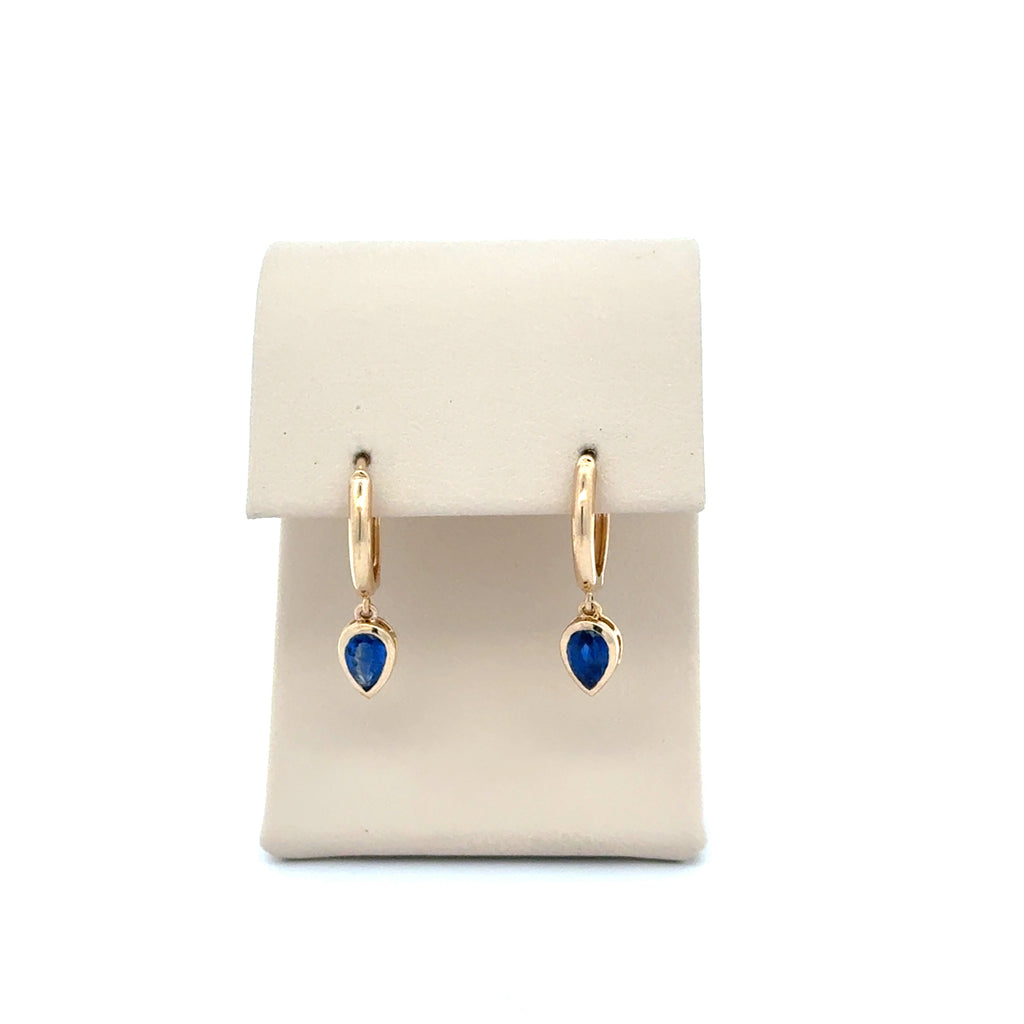 Teardrop BlueTopaz Huggie