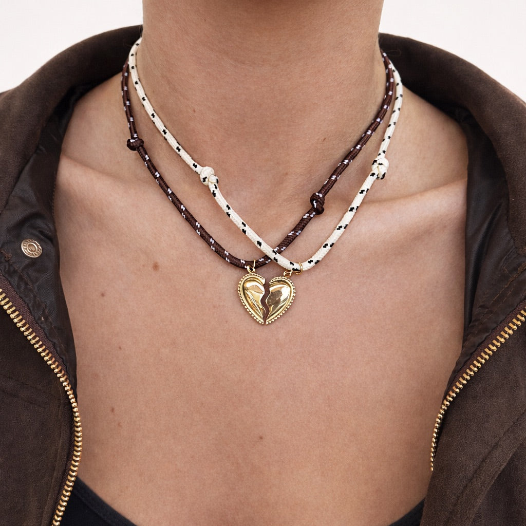 BFF Half Heart Cord Necklace