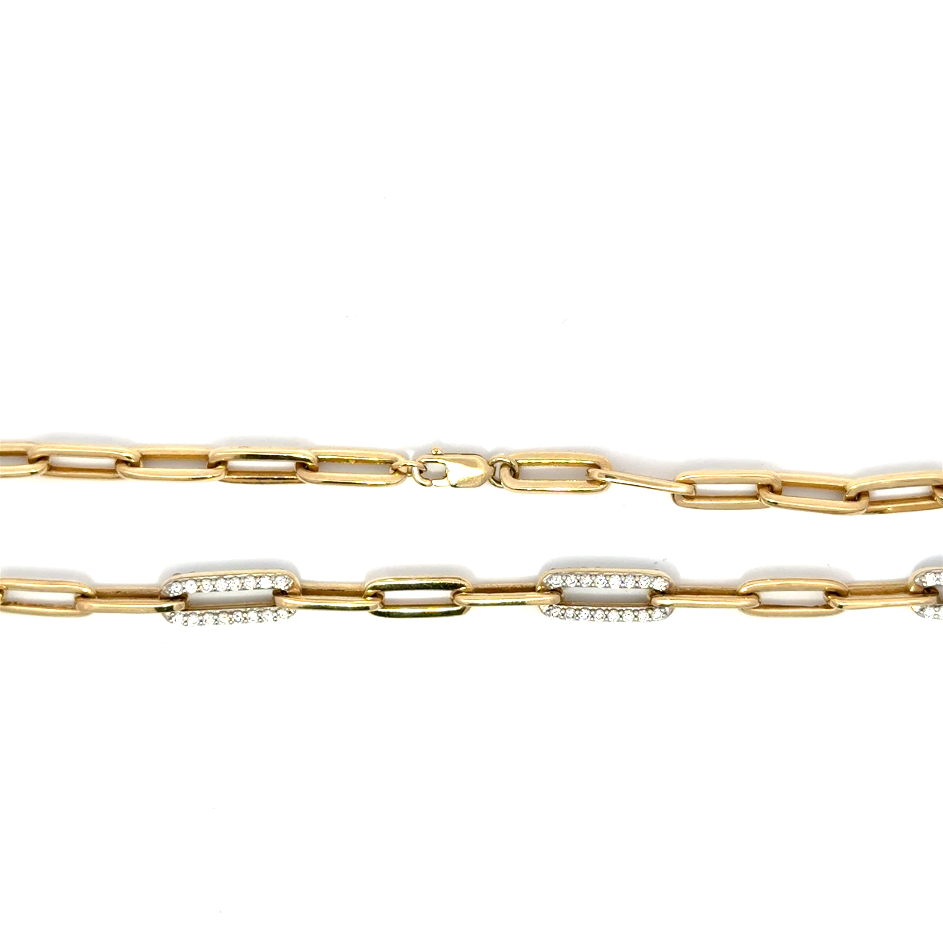 Alternating Diamond Flat Draw Necklace