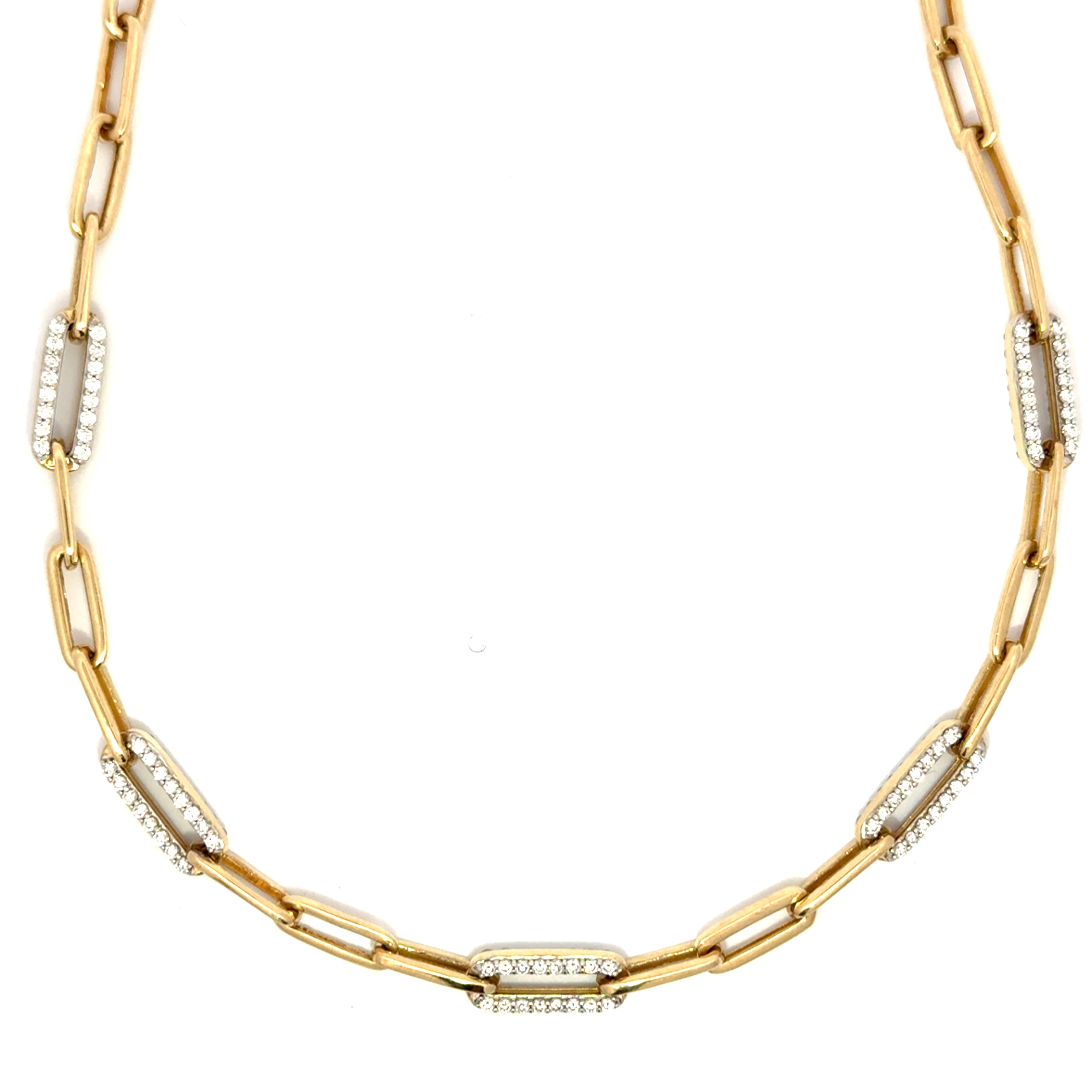 Alternating Diamond Flat Draw Necklace