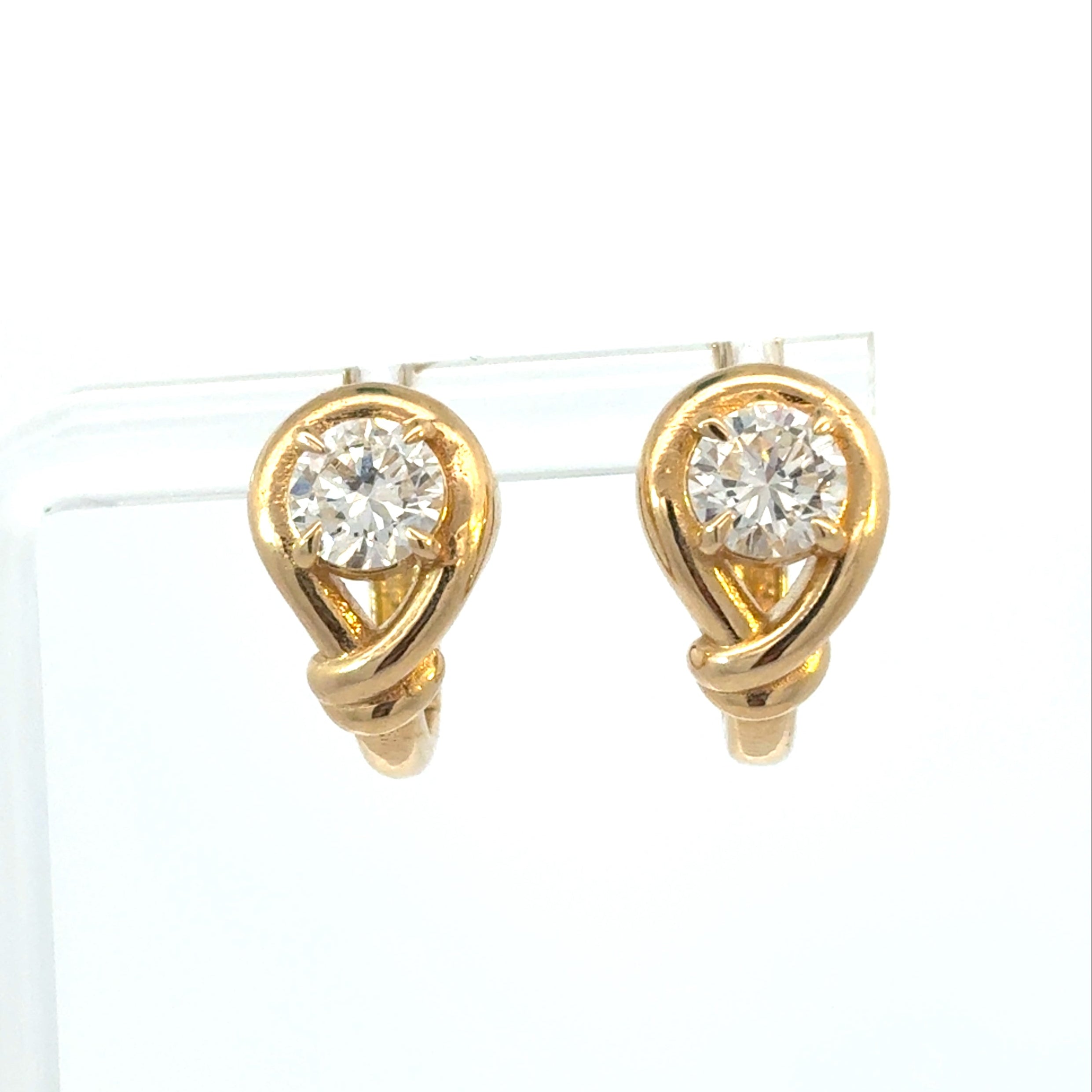 Round Wrapped Diamond Huggies