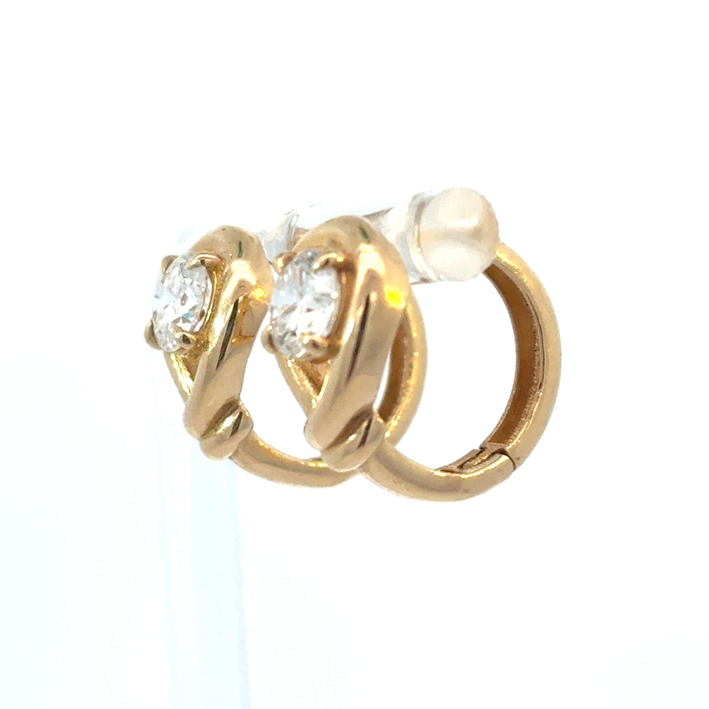 Round Wrapped Diamond Huggies