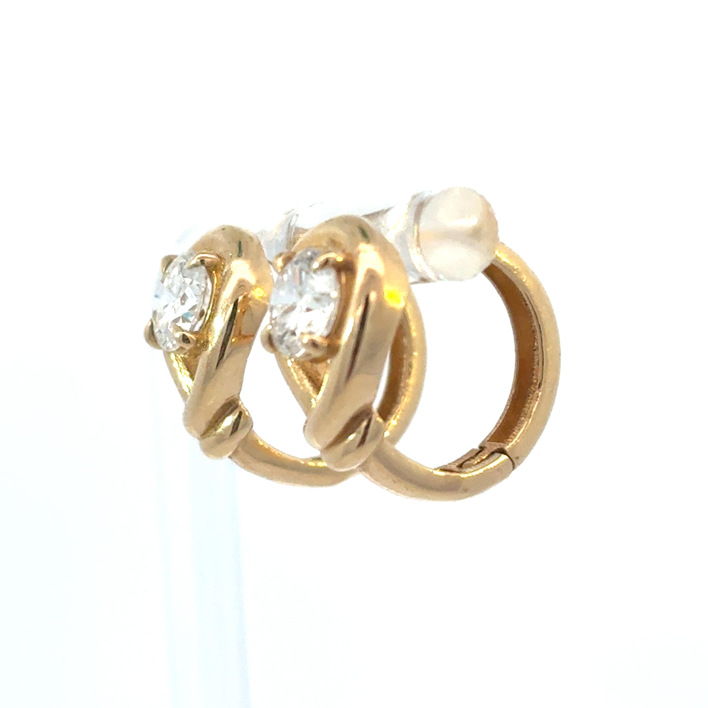 Round Wrapped Diamond Huggies