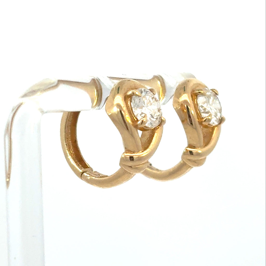 Round Wrapped Diamond Huggies