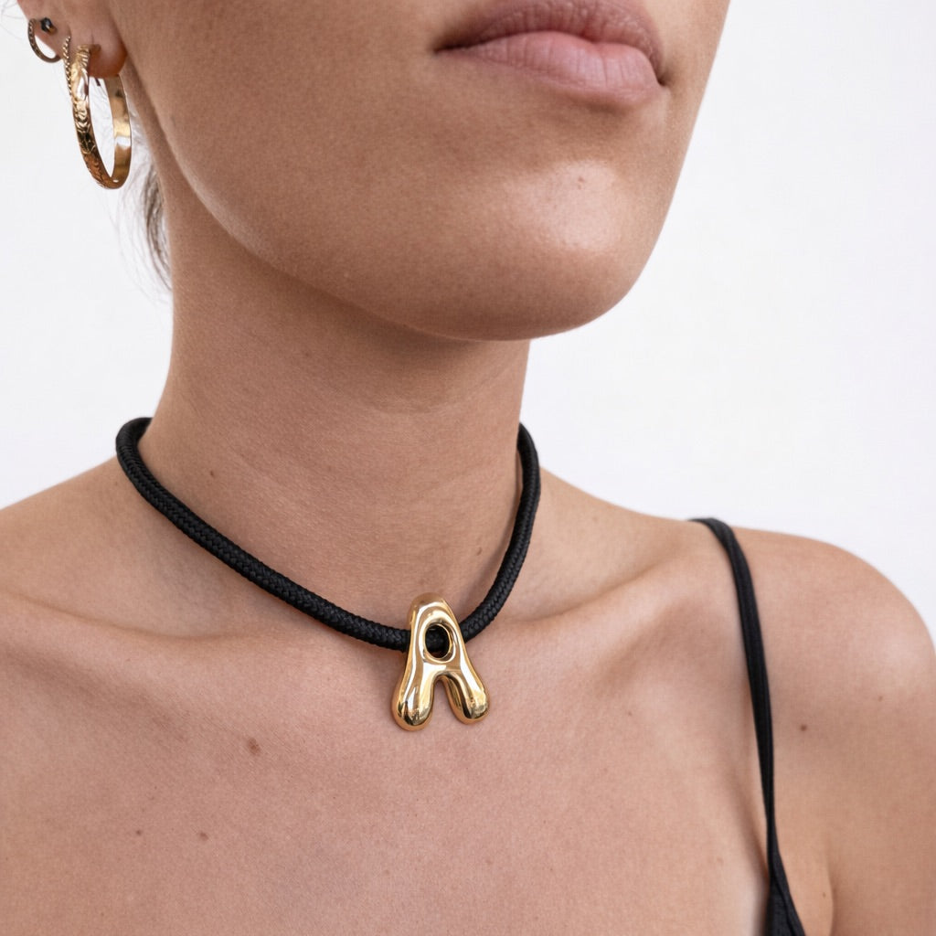 Bubble Letter Cord Necklace