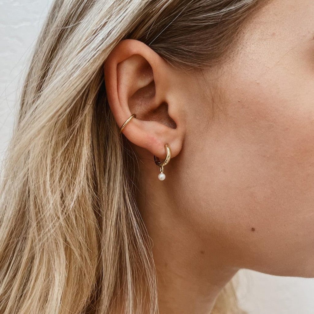 Pearl Dangle Huggies - Nashelle