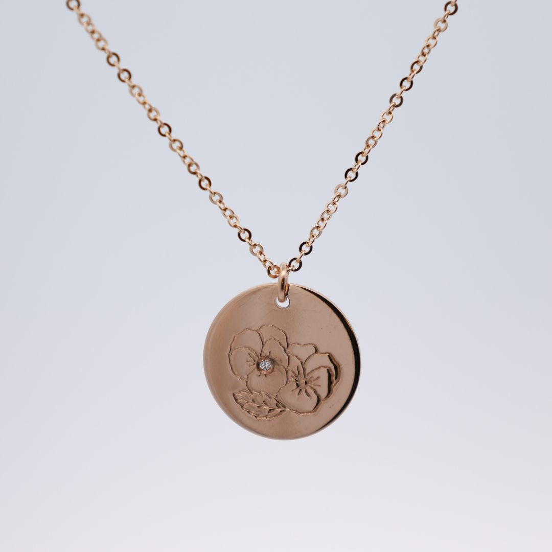 Diamond Birth Flower Necklace