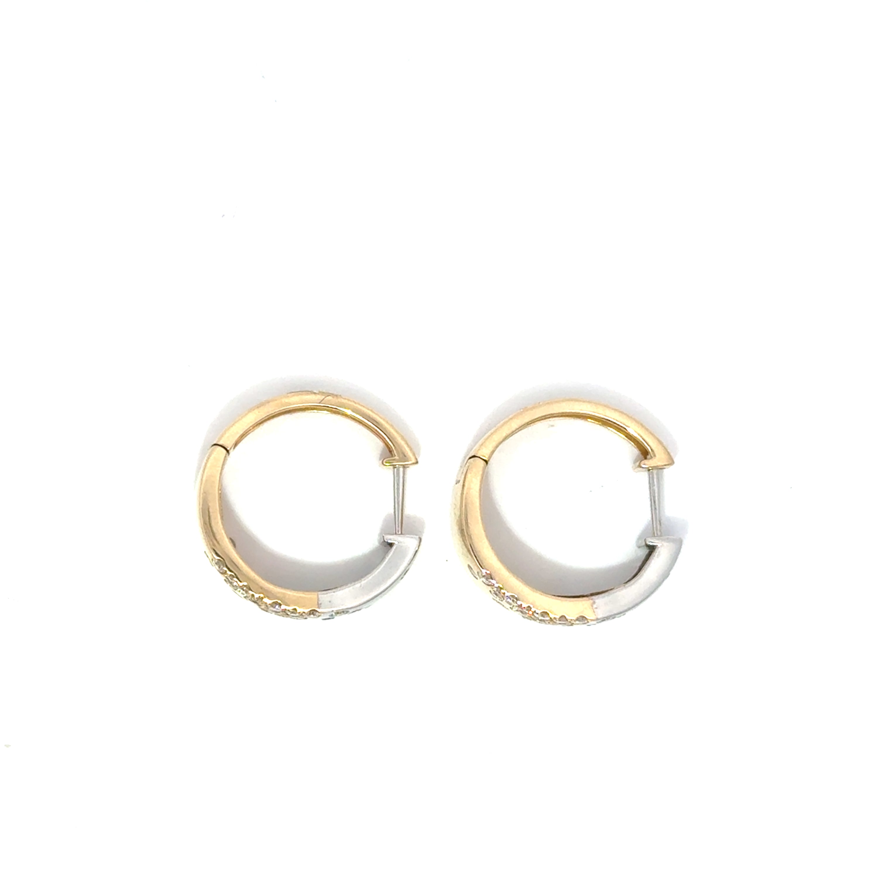 Two Tone Diamond Speckled Hoops