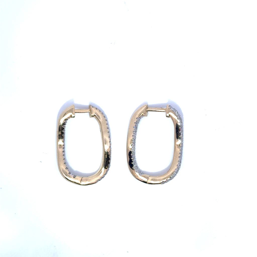 Diamond Wavy Hoops