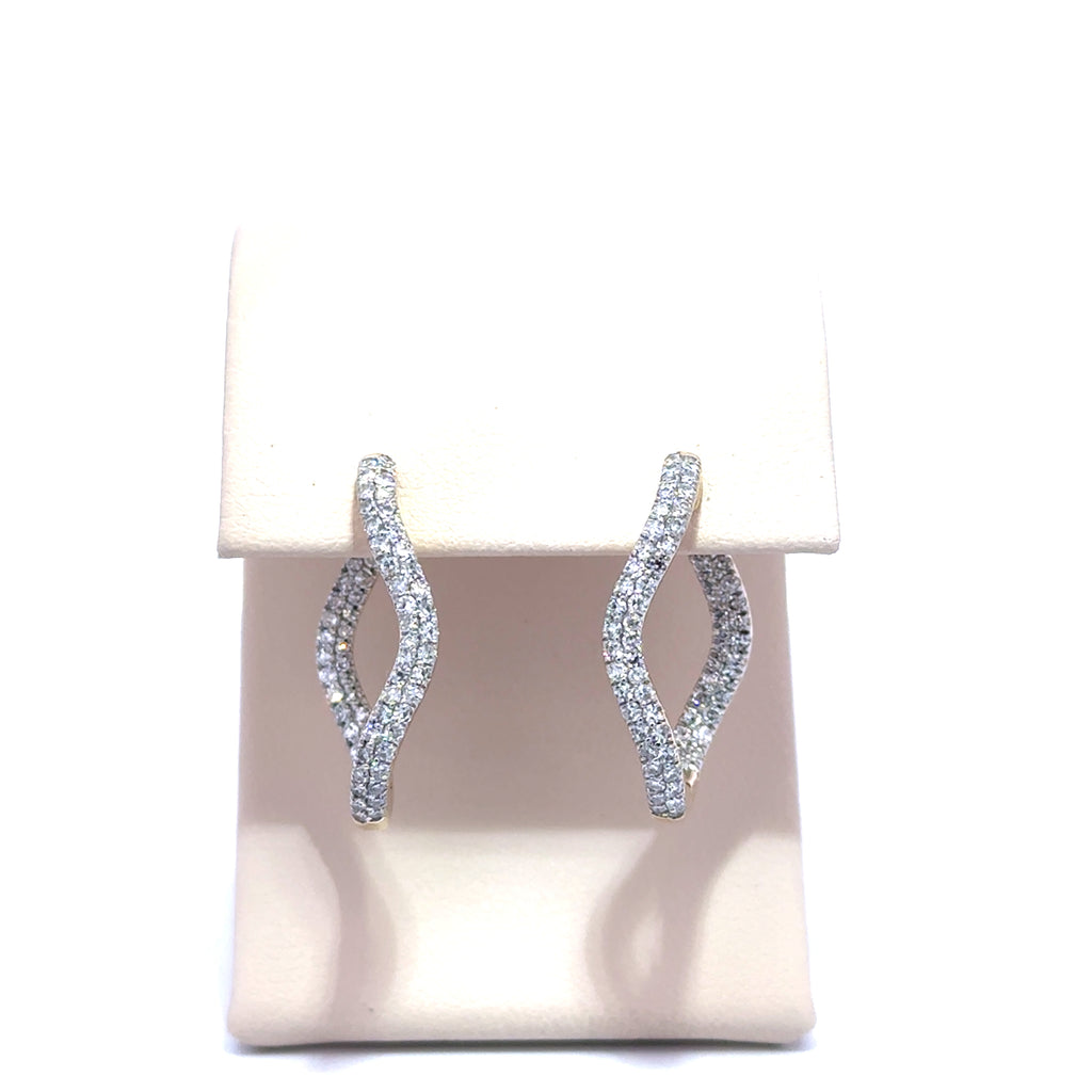 Diamond Wavy Hoops