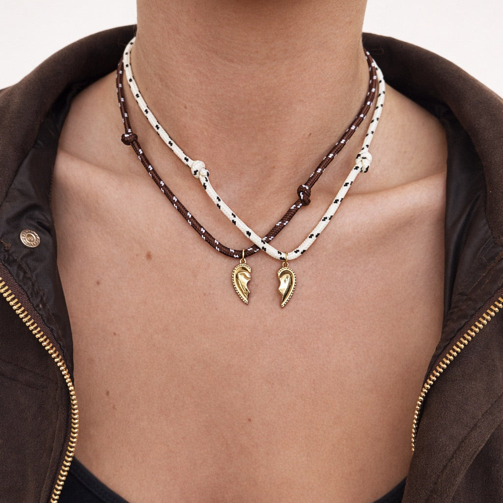 BFF Half Heart Cord Necklace