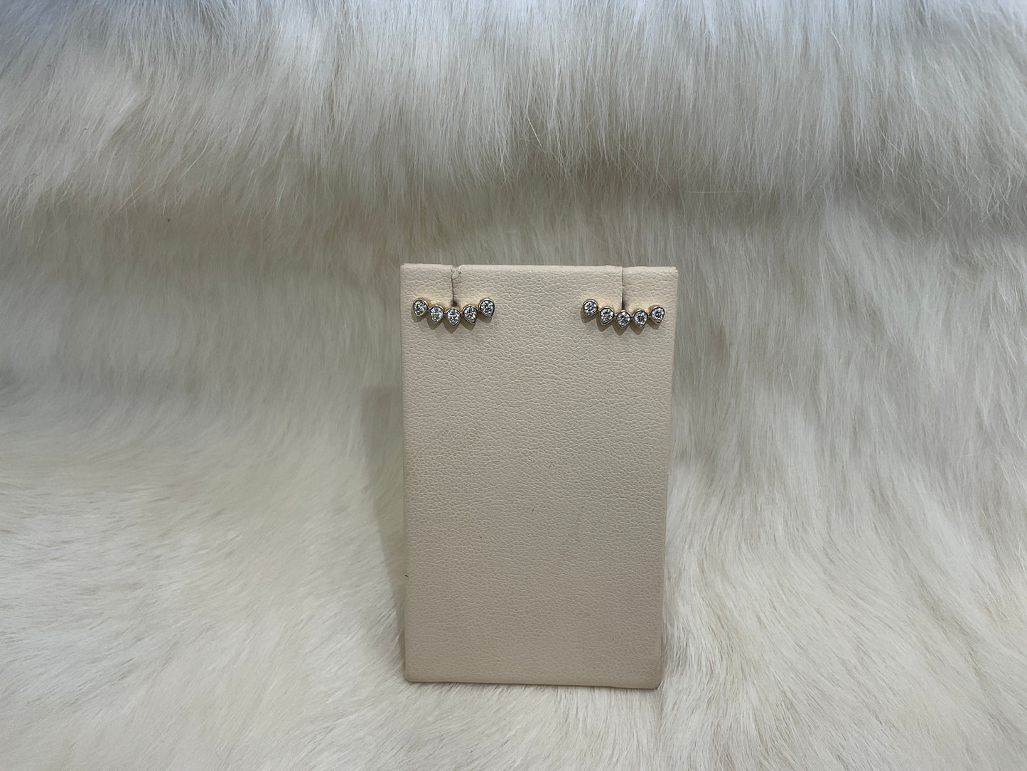Diamond Pear Crawler Studs 14k