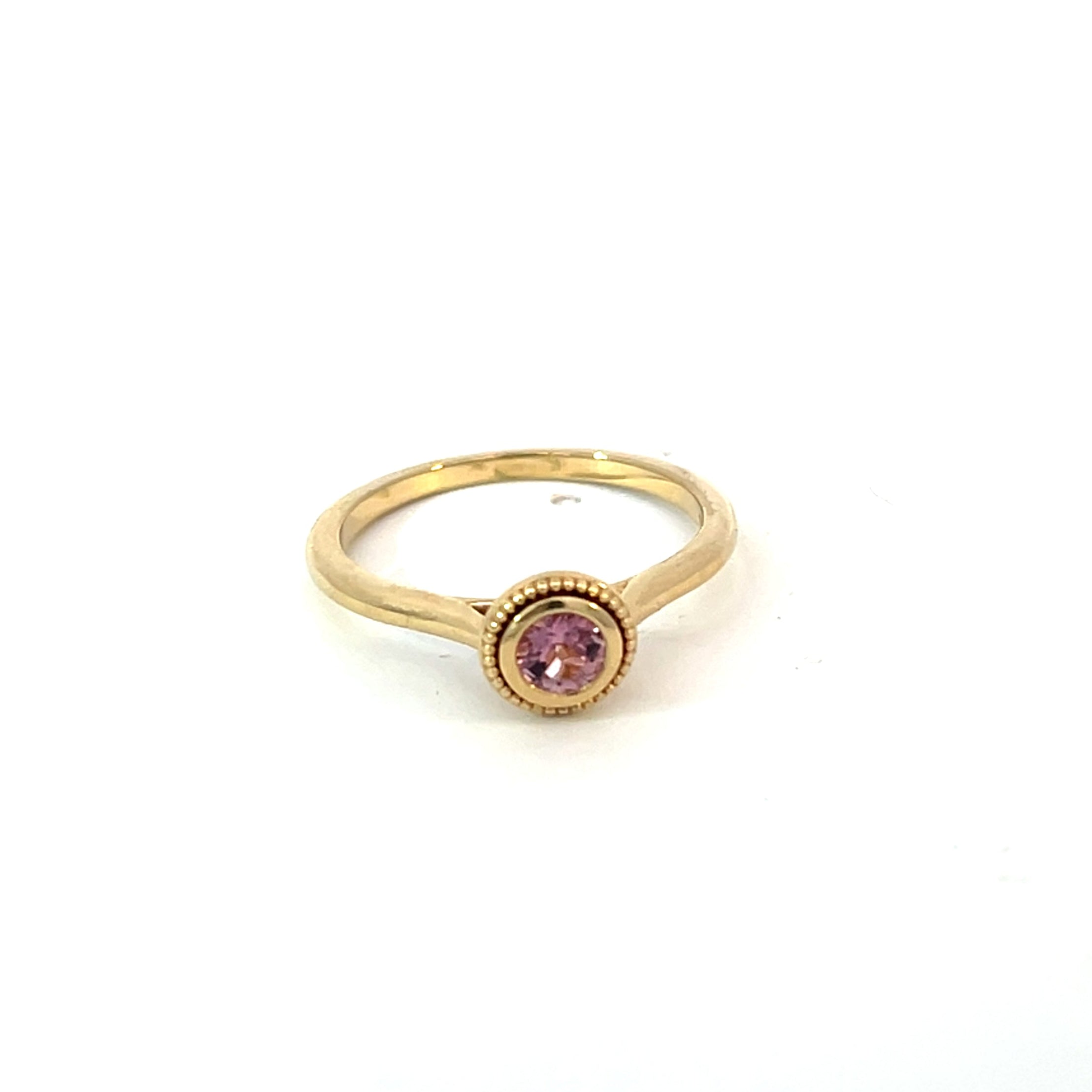 Pink Topaz Solitaire Ring