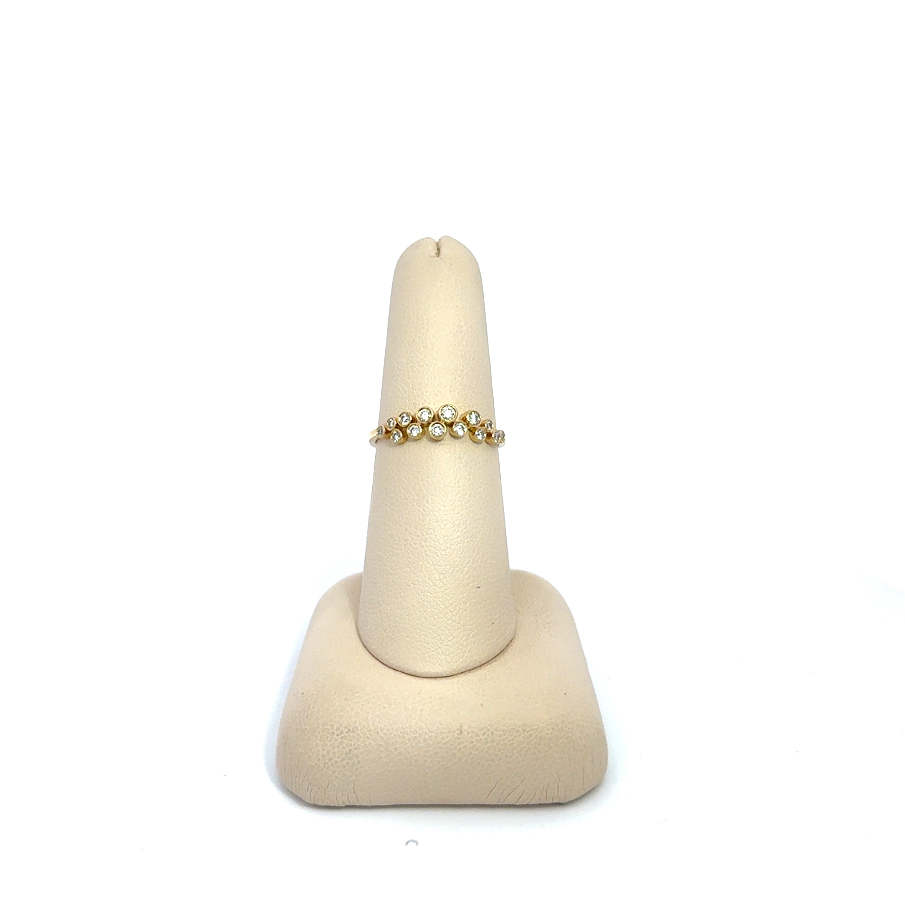 Round Bezel set Cluster ring