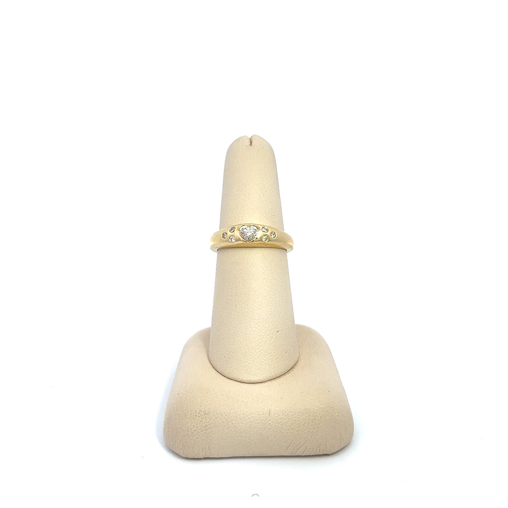 Diamond Heart Dome Ring