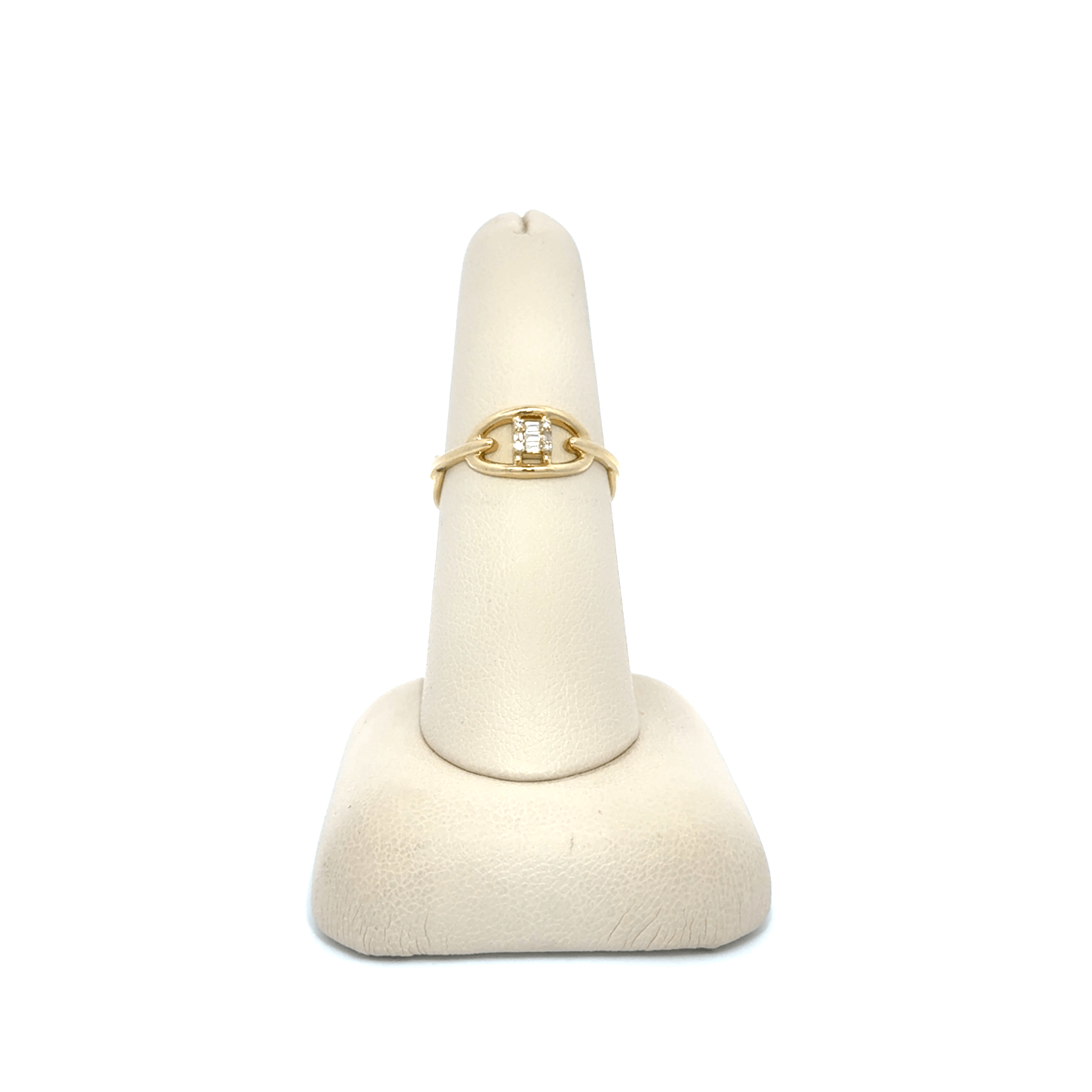 Diamond Oval Link Ring