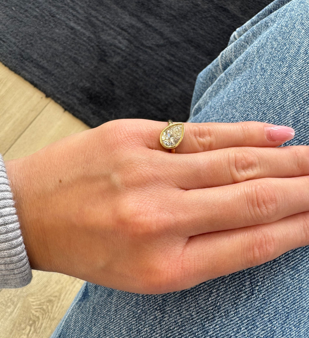 Teardrop Diamond Pinky Ring