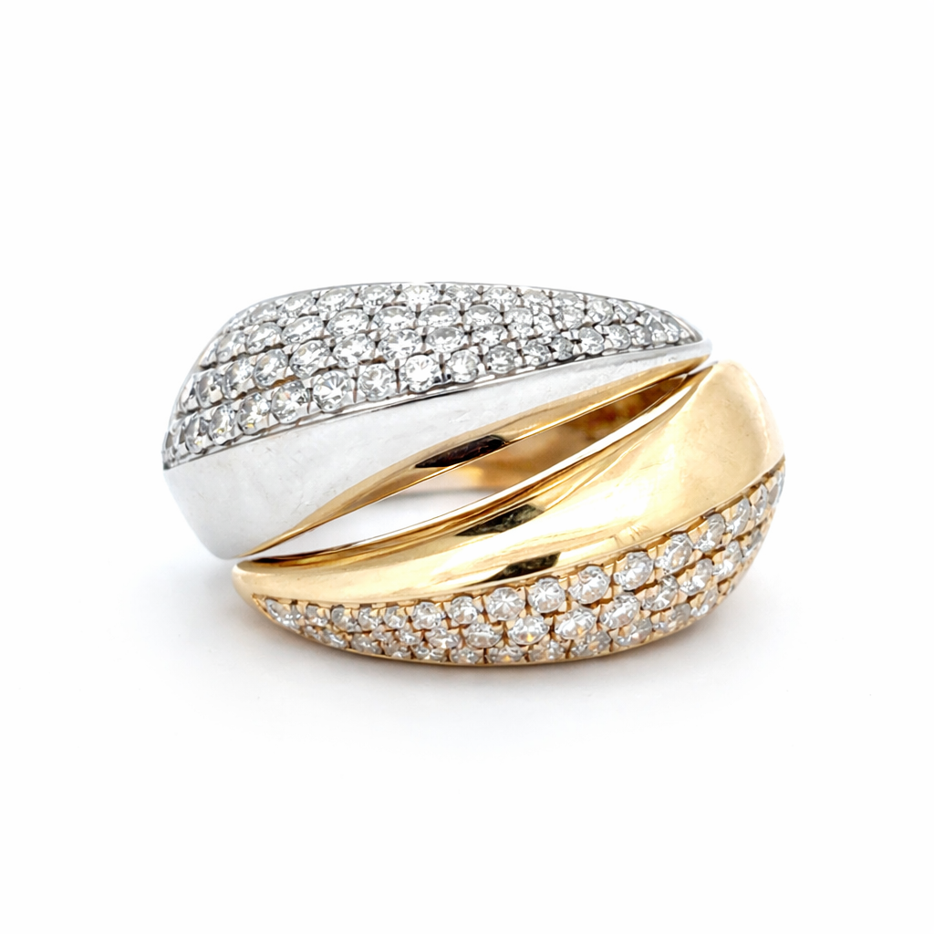 Two Tone Pave set Wrap Ring