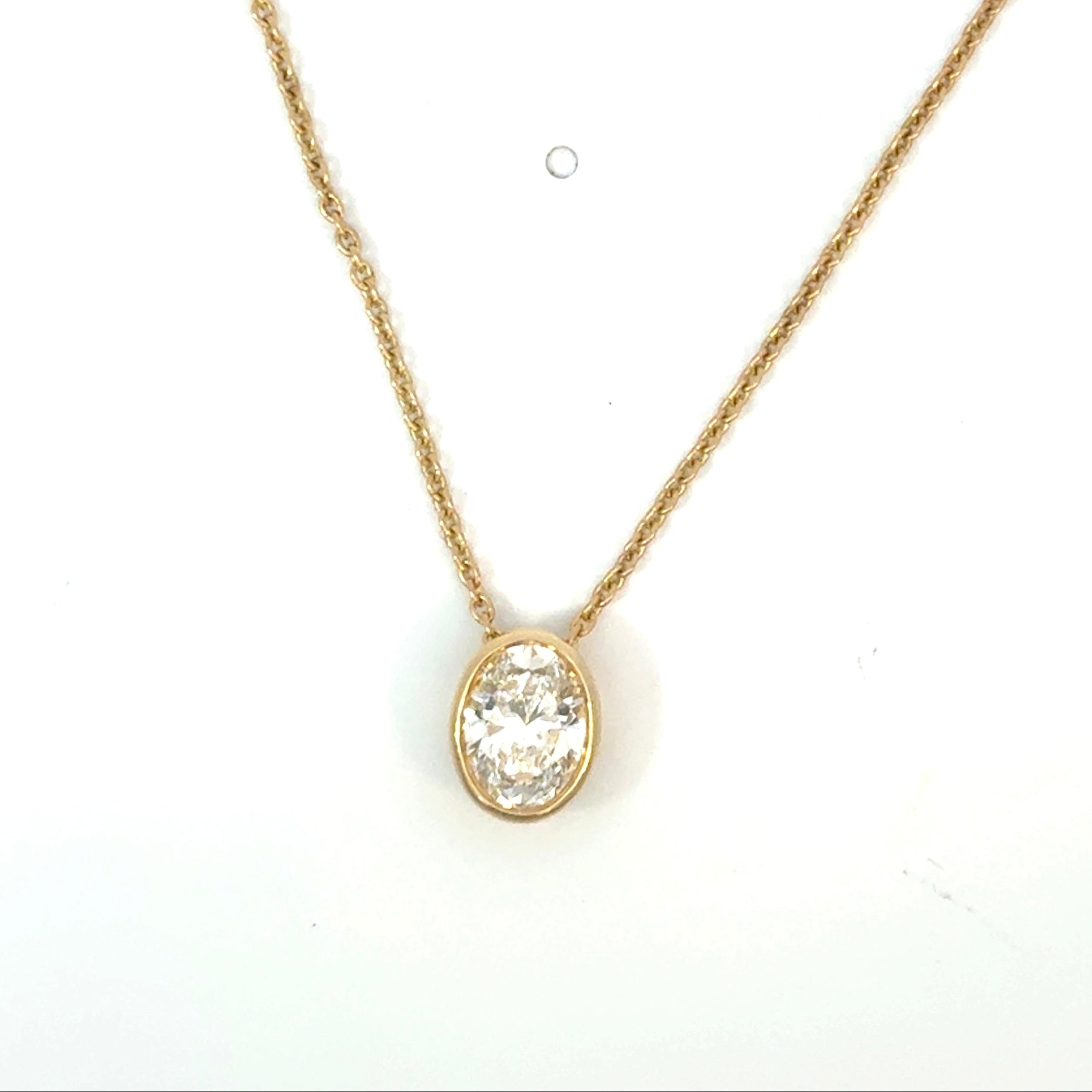 Oval Diamond Bezel Necklace