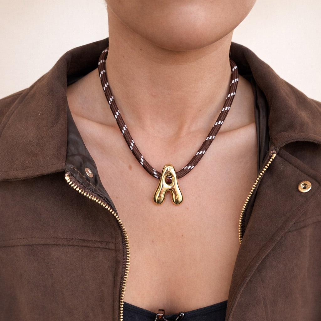 Bubble Letter Cord Necklace