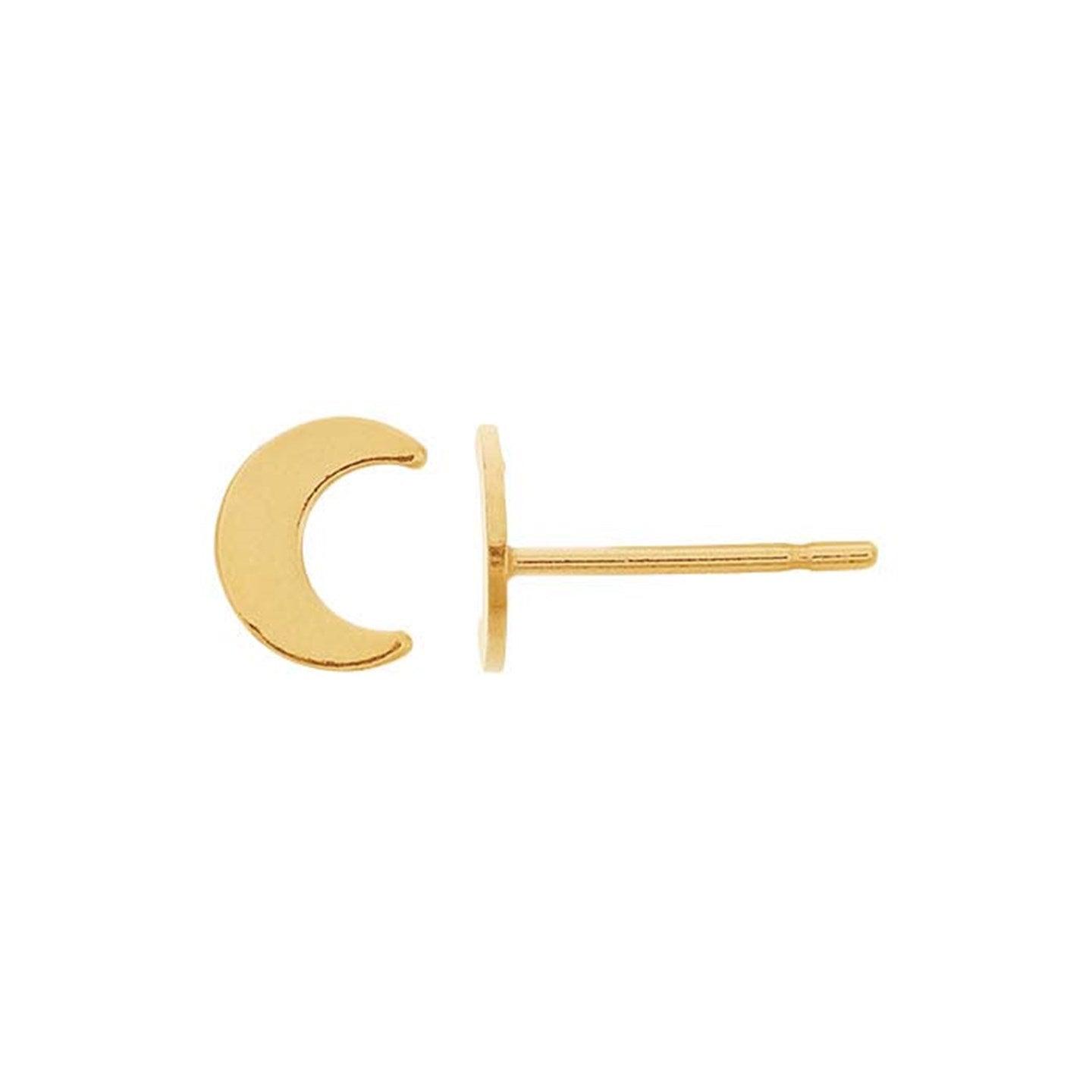 Crescent Moon Post Earrings - Nashelle
