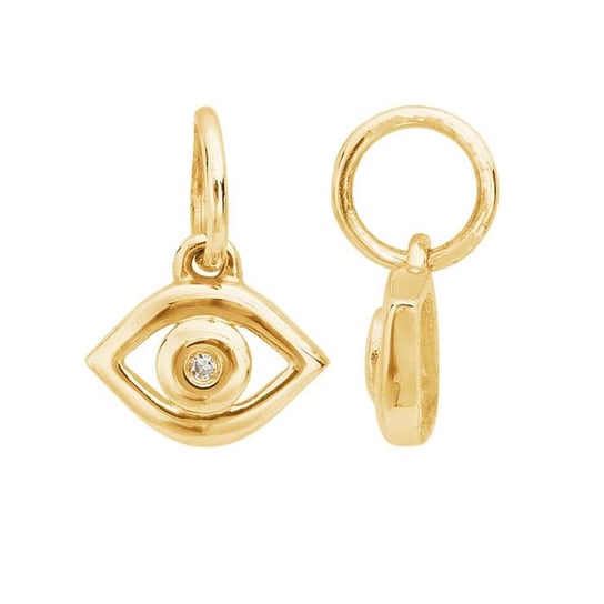 14K Diamond Evil Eye Charm