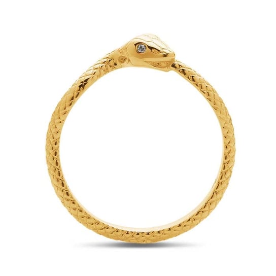 Ouroboros Diamond Eye Snake Ring