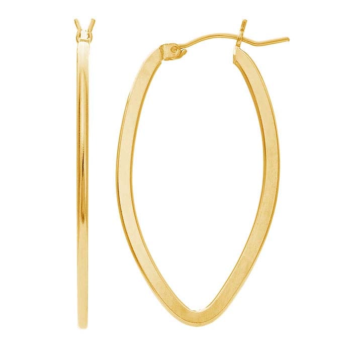 Flat Marquise Hoops