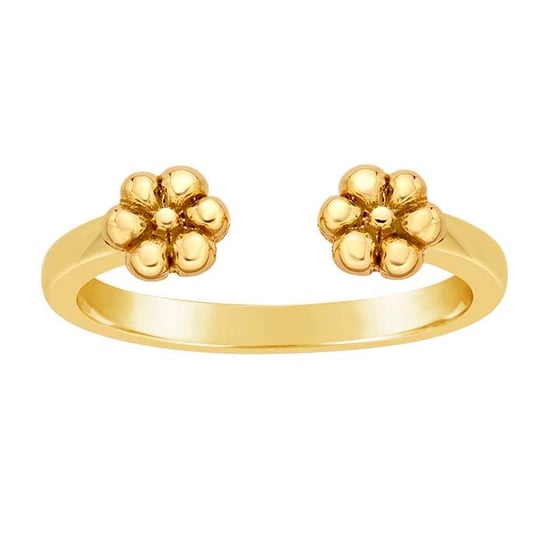 Beaded Flower Cuff RIng