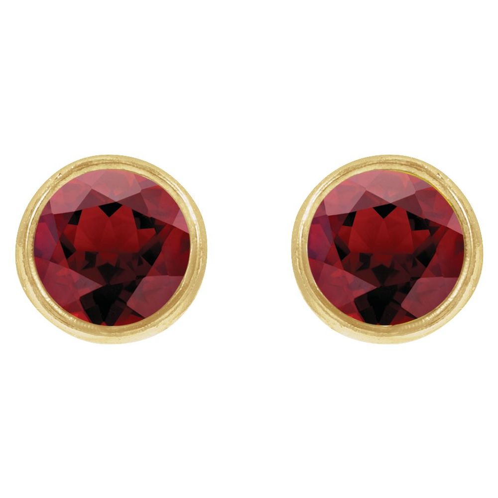 Bezel Birthstone Studs