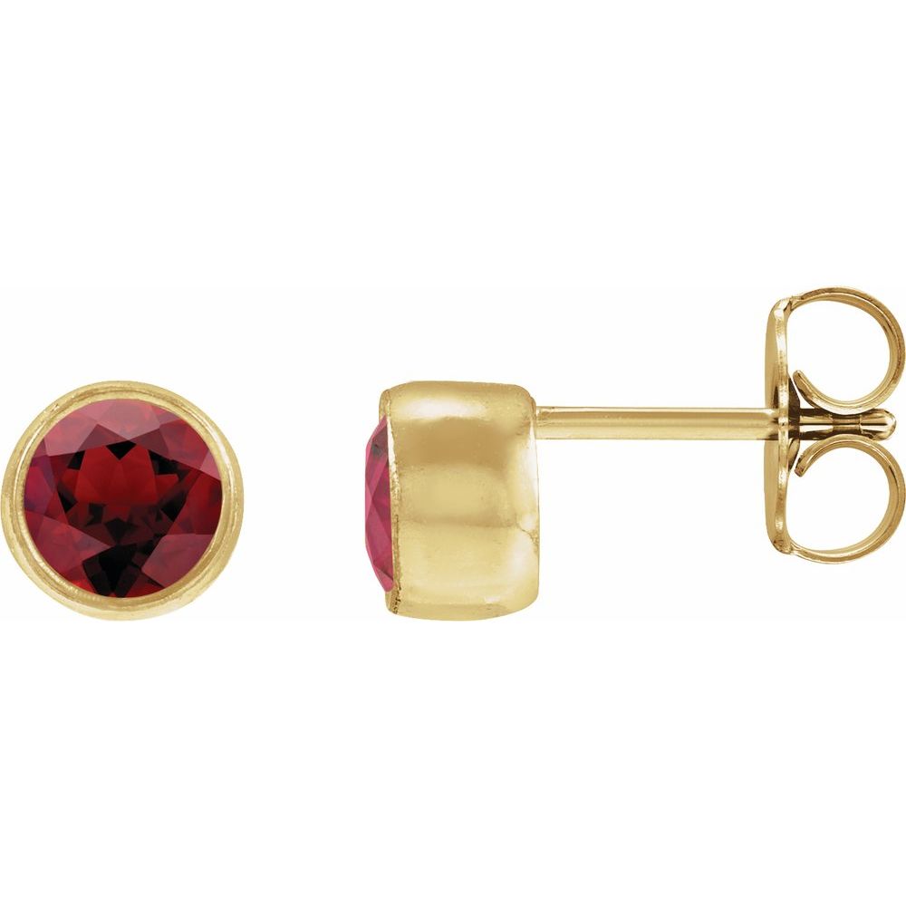 Bezel Birthstone Studs