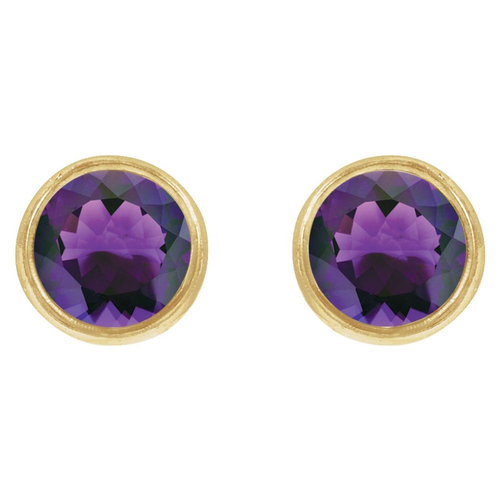 Bezel Birthstone Studs