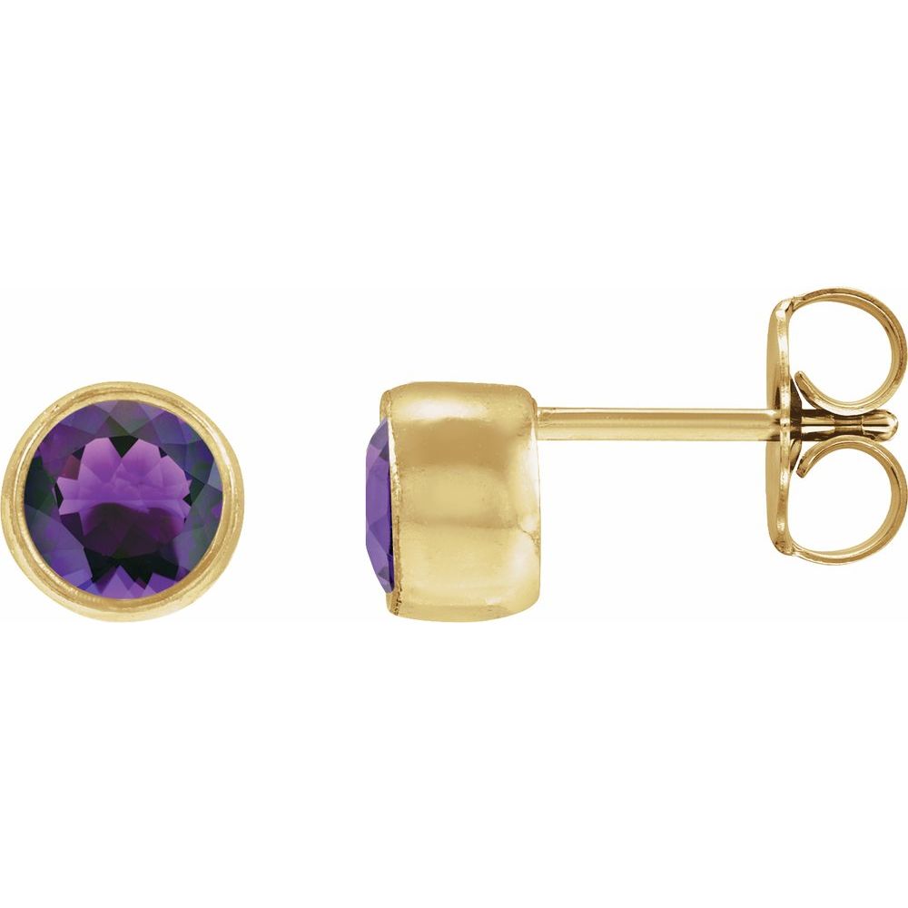 Bezel Birthstone Studs