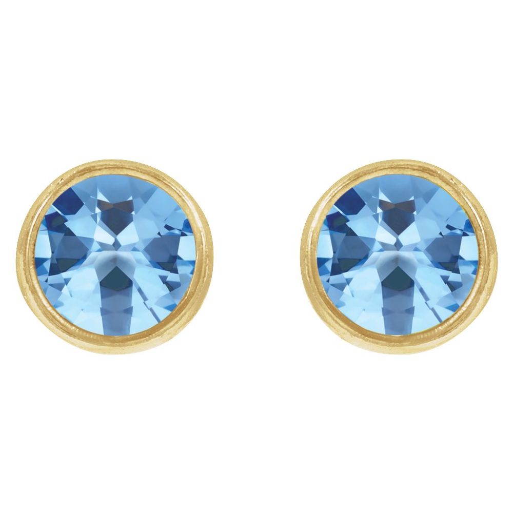Bezel Birthstone Studs