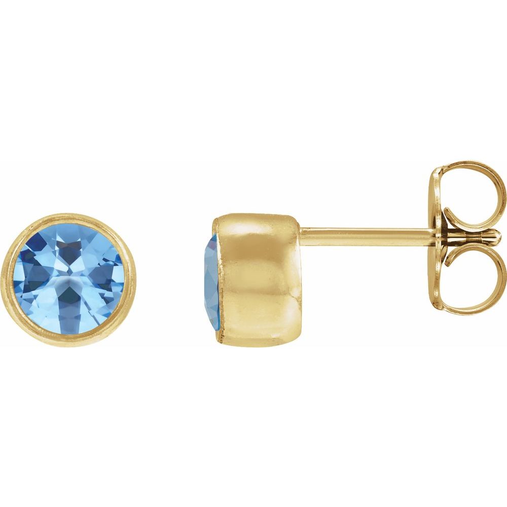 Bezel Birthstone Studs