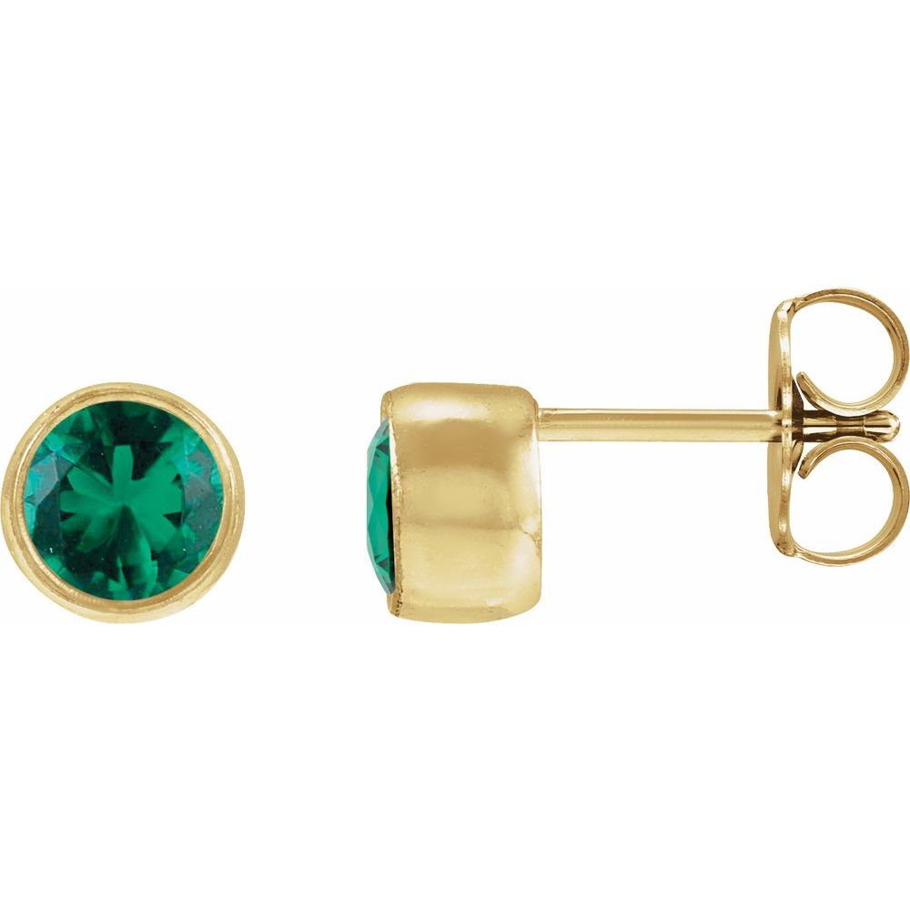 Bezel Birthstone Studs