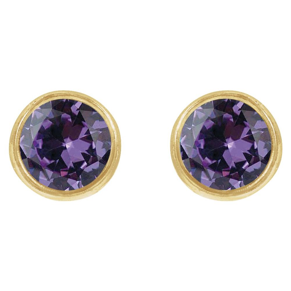 Bezel Birthstone Studs