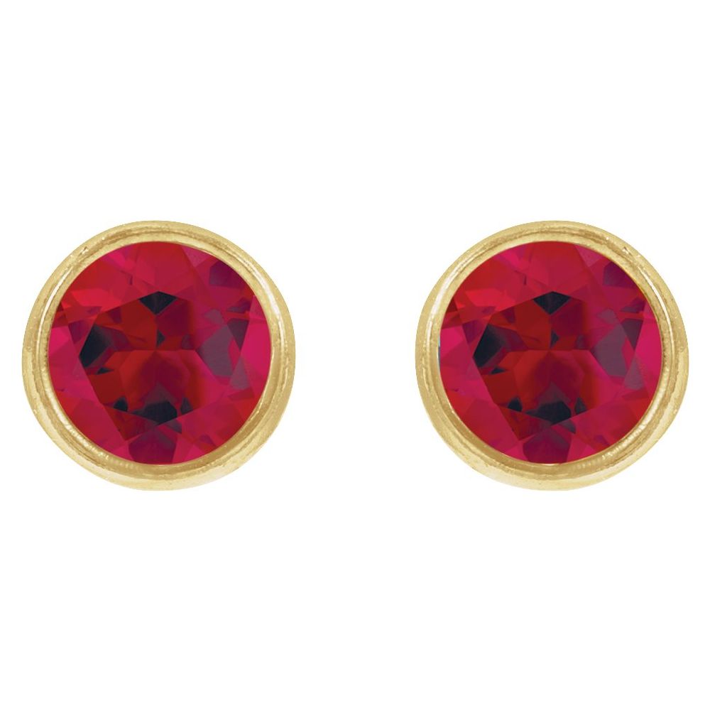 Bezel Birthstone Studs