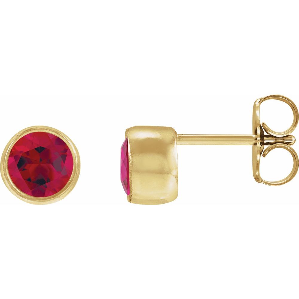Bezel Birthstone Studs