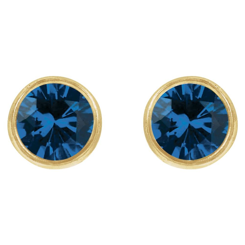 Bezel Birthstone Studs