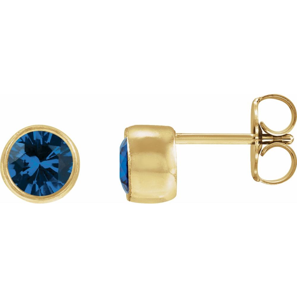Bezel Birthstone Studs