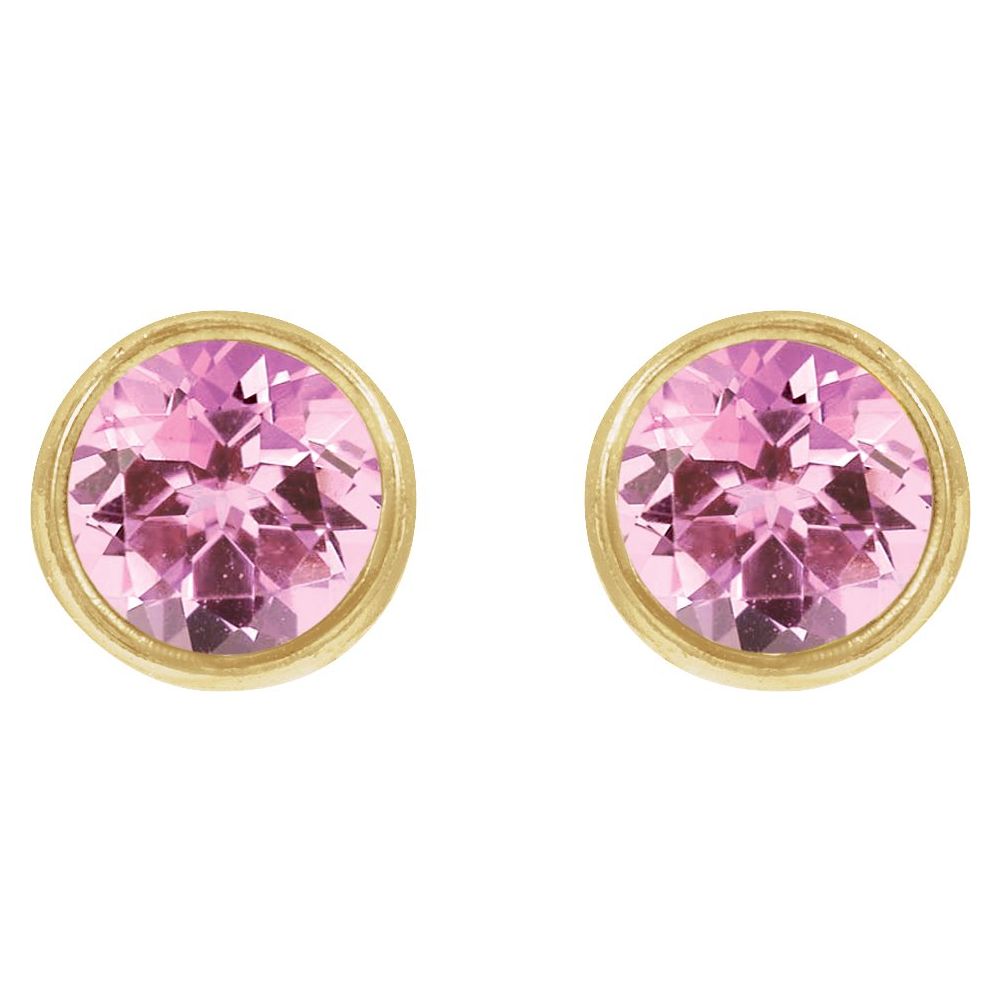 Bezel Birthstone Studs