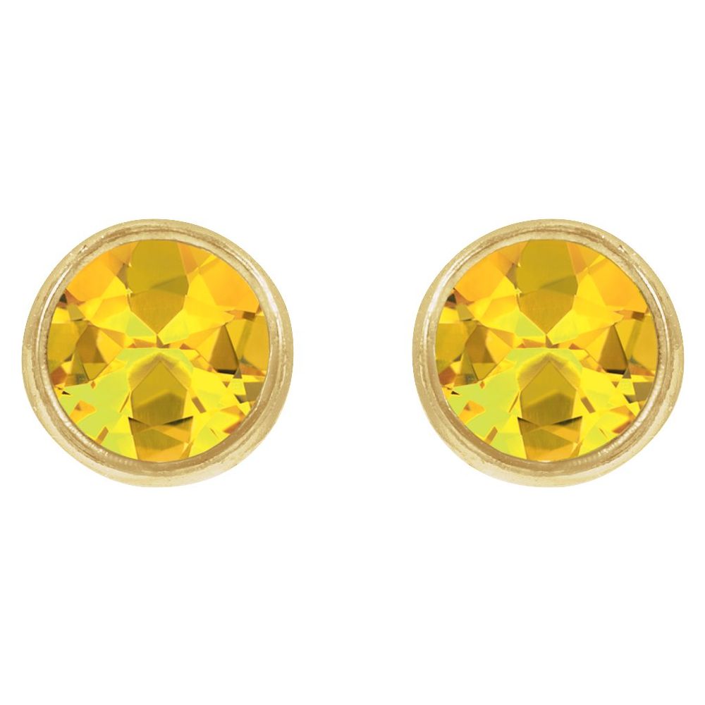 Bezel Birthstone Studs