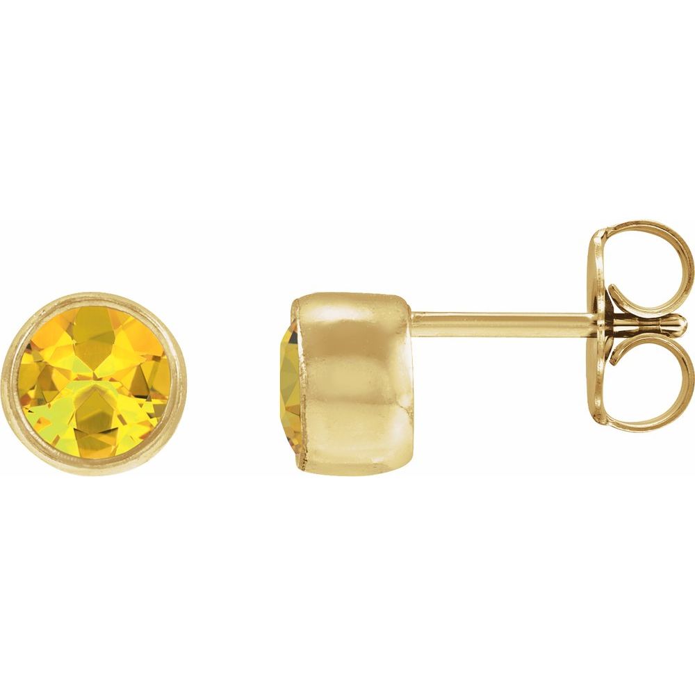 Bezel Birthstone Studs