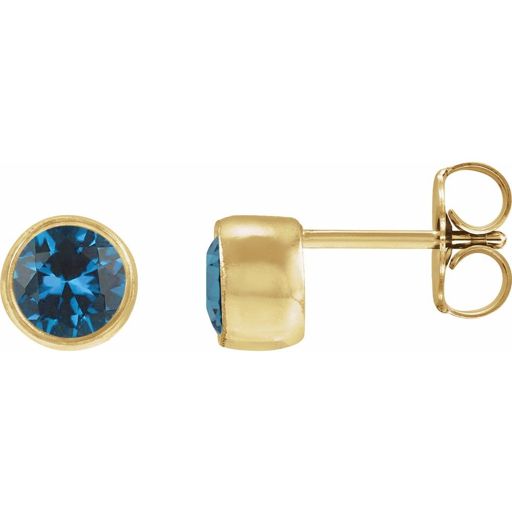 Bezel Birthstone Studs