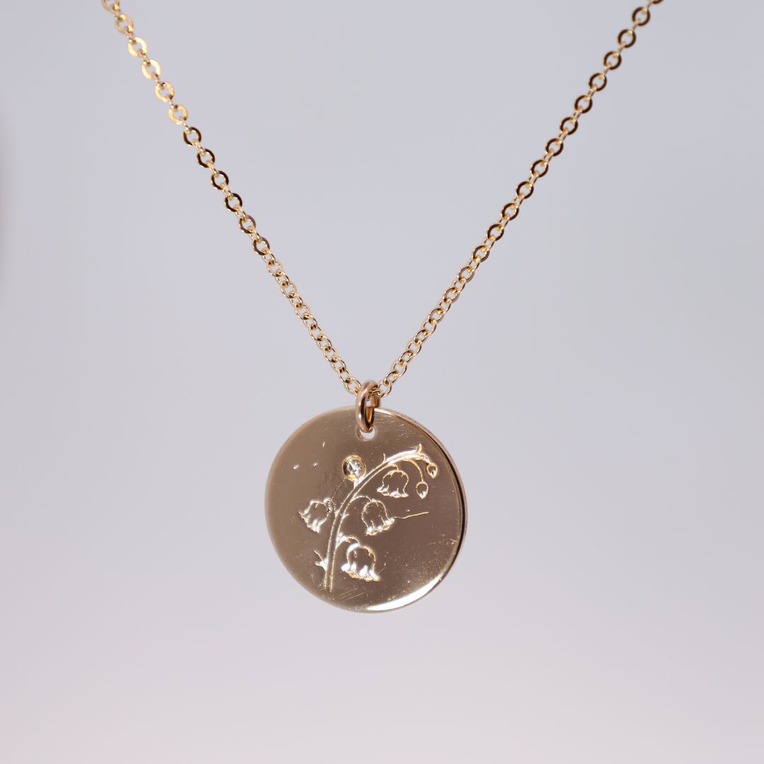 Diamond Birth Flower Necklace