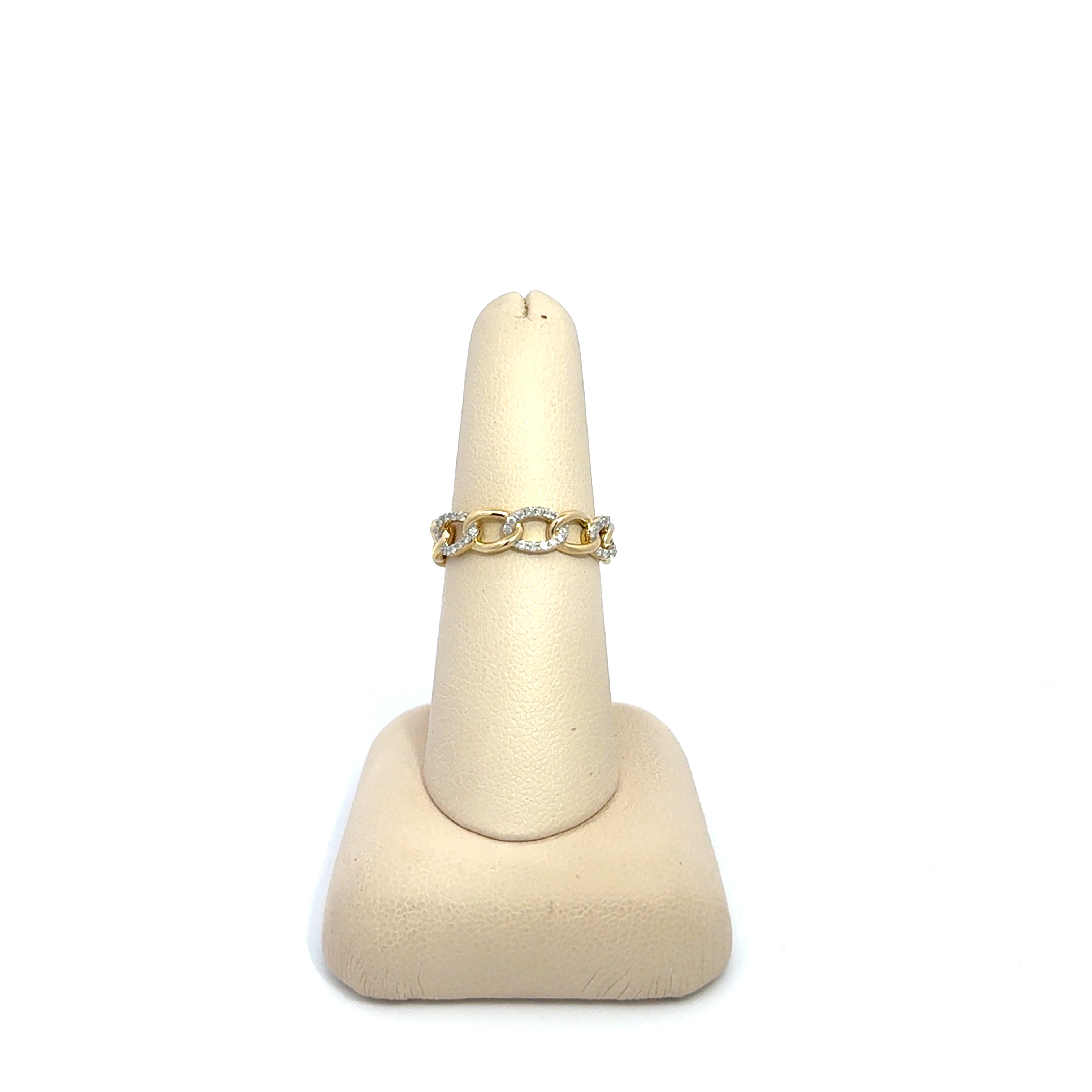 Diamond and Gold Chain Link Ring